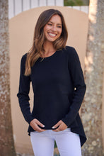 Load image into Gallery viewer, Madison Peplum Black Long Sleeve Top