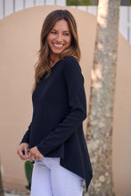 Load image into Gallery viewer, Madison Peplum Black Long Sleeve Top