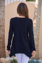 Load image into Gallery viewer, Madison Peplum Black Long Sleeve Top