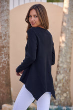 Load image into Gallery viewer, Madison Peplum Black Long Sleeve Top