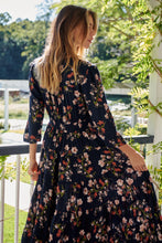 Load image into Gallery viewer, Gemma Navy/Pink Floral Button Front Dress