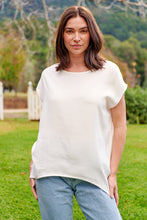 Load image into Gallery viewer, Chele Short Sleeve Oversized White Plain Top