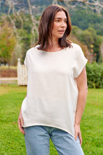 Load image into Gallery viewer, Chele Short Sleeve Oversized White Plain Top