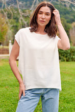 Load image into Gallery viewer, Chele Short Sleeve Oversized White Plain Top