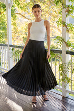 Load image into Gallery viewer, Lucy Pleated Black Satin Skirt
