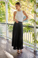 Load image into Gallery viewer, Lucy Pleated Black Satin Skirt