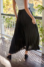 Load image into Gallery viewer, Lucy Pleated Black Satin Skirt