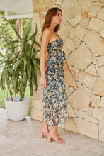 Load image into Gallery viewer, Scarlette Black Multi Floral Chiffon One Shoulder Evening Dress