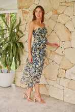 Load image into Gallery viewer, Scarlette Black Multi Floral Chiffon One Shoulder Evening Dress