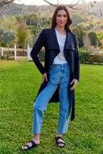 Load image into Gallery viewer, Blakely Black Drape Tie Waist Long Cardigan