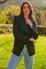 Load image into Gallery viewer, Crystal Black Linen Blazer