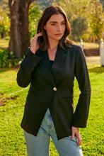 Load image into Gallery viewer, Crystal Black Linen Blazer