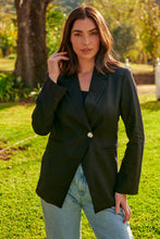 Load image into Gallery viewer, Crystal Black Linen Blazer