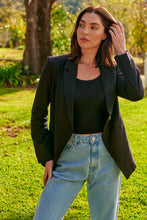 Load image into Gallery viewer, Crystal Black Linen Blazer