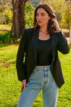 Load image into Gallery viewer, Crystal Black Linen Blazer