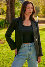 Load image into Gallery viewer, Crystal Black Linen Blazer