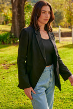 Load image into Gallery viewer, Crystal Black Linen Blazer