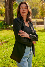 Load image into Gallery viewer, Crystal Black Linen Blazer