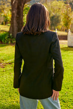 Load image into Gallery viewer, Crystal Black Linen Blazer