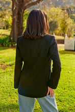 Load image into Gallery viewer, Crystal Black Linen Blazer