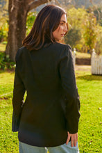 Load image into Gallery viewer, Crystal Black Linen Blazer