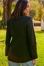 Load image into Gallery viewer, Crystal Black Linen Blazer