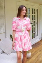 Load image into Gallery viewer, Milana Pink/ White Bell Sleeve Tie Waist Dress