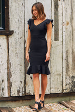 Load image into Gallery viewer, Alessi Black Frill Evening Dress