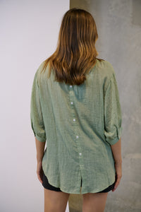 Leia Sage Button Up 3/4 Sleeve Shirt