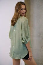 Load image into Gallery viewer, Leia Sage Button Up 3/4 Sleeve Shirt