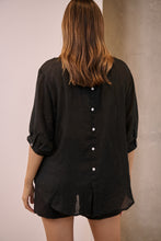 Load image into Gallery viewer, Leia Black Button Up 3/4 Sleeve Shirt
