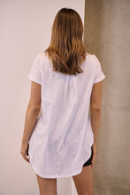 Load image into Gallery viewer, Startee Print White/Black Cap Sleeve Tee