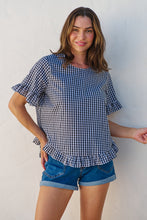 Load image into Gallery viewer, Aries Black/White Gingham Print Tee