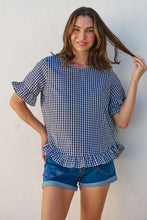 Load image into Gallery viewer, Aries Black/White Gingham Print Tee