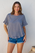 Load image into Gallery viewer, Aries Black/White Gingham Print Tee