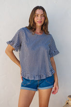 Load image into Gallery viewer, Aries Black/White Gingham Print Tee