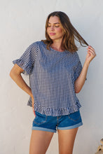 Load image into Gallery viewer, Aries Black/White Gingham Print Tee