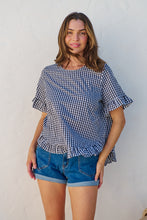 Load image into Gallery viewer, Aries Black/White Gingham Print Tee
