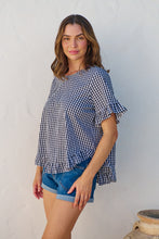 Load image into Gallery viewer, Aries Black/White Gingham Print Tee