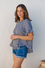 Load image into Gallery viewer, Aries Black/White Gingham Print Tee
