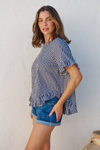 Load image into Gallery viewer, Aries Black/White Gingham Print Tee