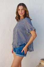Load image into Gallery viewer, Aries Black/White Gingham Print Tee