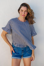 Load image into Gallery viewer, Aries Black/White Gingham Print Tee