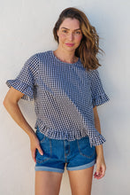Load image into Gallery viewer, Aries Black/White Gingham Print Tee