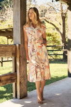 Load image into Gallery viewer, Alicia Sleeveless Collared Water colour Button Midi Dress