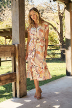 Load image into Gallery viewer, Alicia Sleeveless Collared Water colour Button Midi Dress