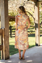 Load image into Gallery viewer, Alicia Sleeveless Collared Water colour Button Midi Dress