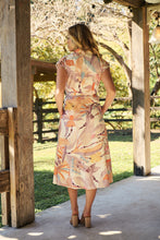 Load image into Gallery viewer, Alicia Sleeveless Collared Water colour Button Midi Dress