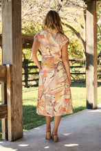 Load image into Gallery viewer, Alicia Sleeveless Collared Water colour Button Midi Dress