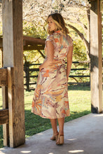 Load image into Gallery viewer, Alicia Sleeveless Collared Water colour Button Midi Dress